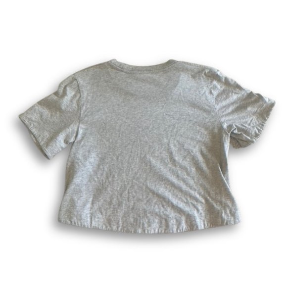 Aritzia Wilfred Boxy Crop Top Lounge Shirt in Heather Gray - Picture 3 of 4